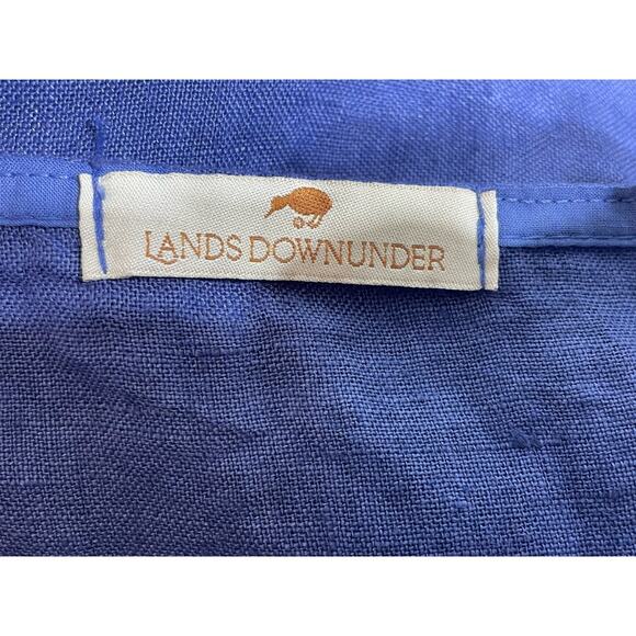 Lands Downunder Italy Linen Dress Small Blue Side Tie Lagenlook Boho Minimalist - Picture 8 of 9